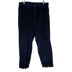Tahoe River Outfitters Corduroy Pants Mens 38x32 Navy Blue Pleated Cuffed-Hem